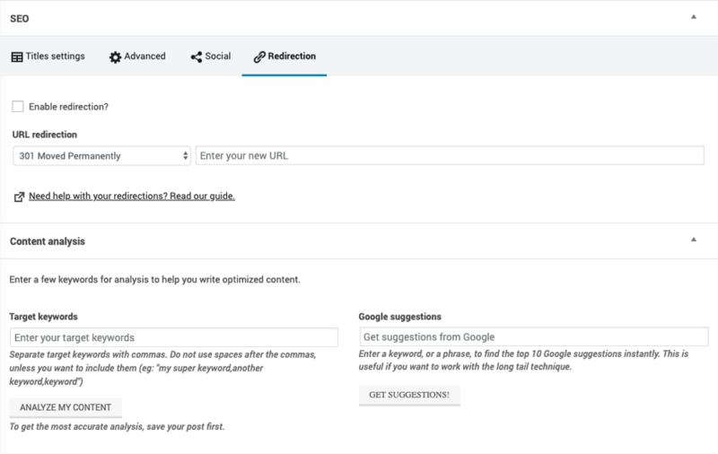 On Page SEO Redirection Settings Duelling Pixels