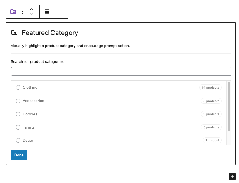 woocommerce featured category