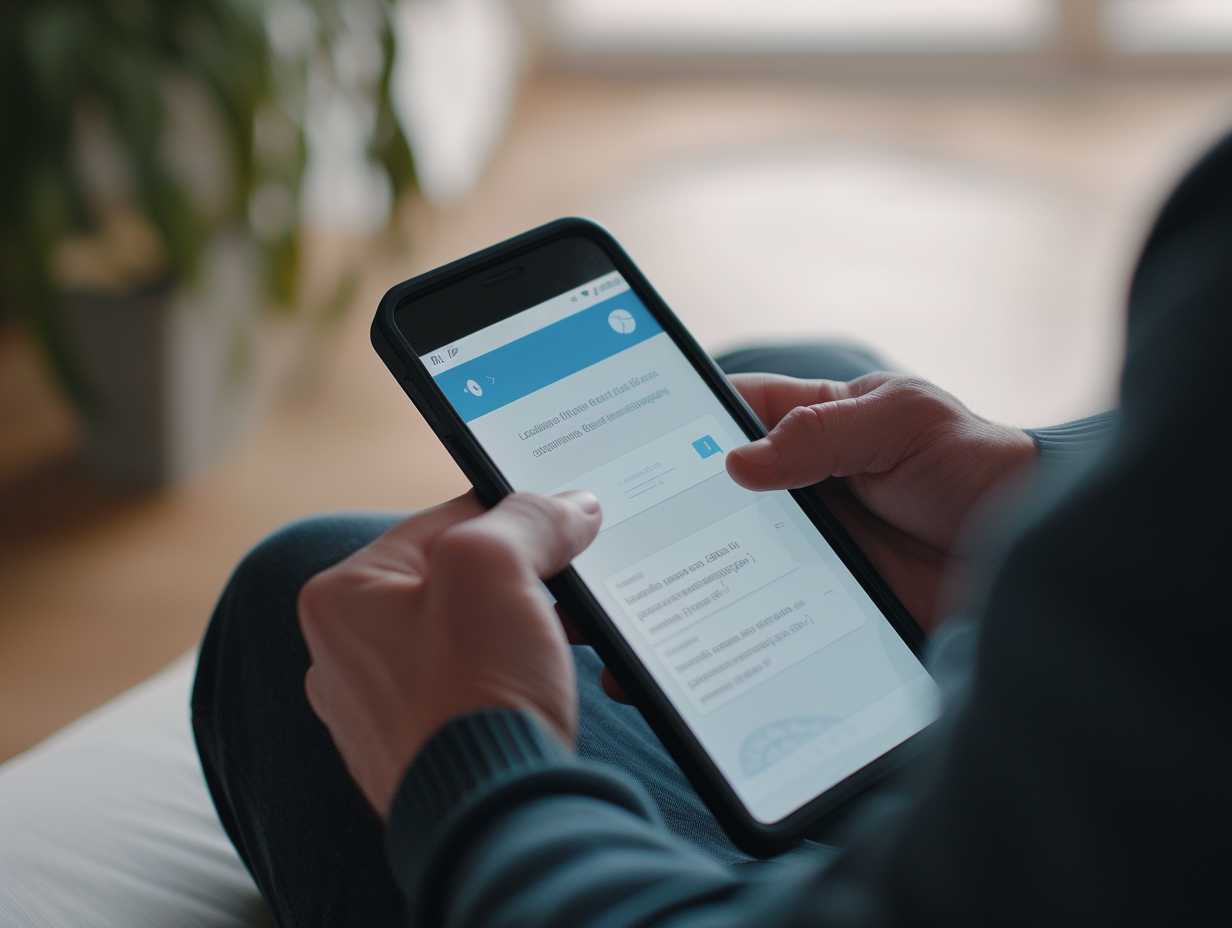 Person browsing social media on smartphone indoors