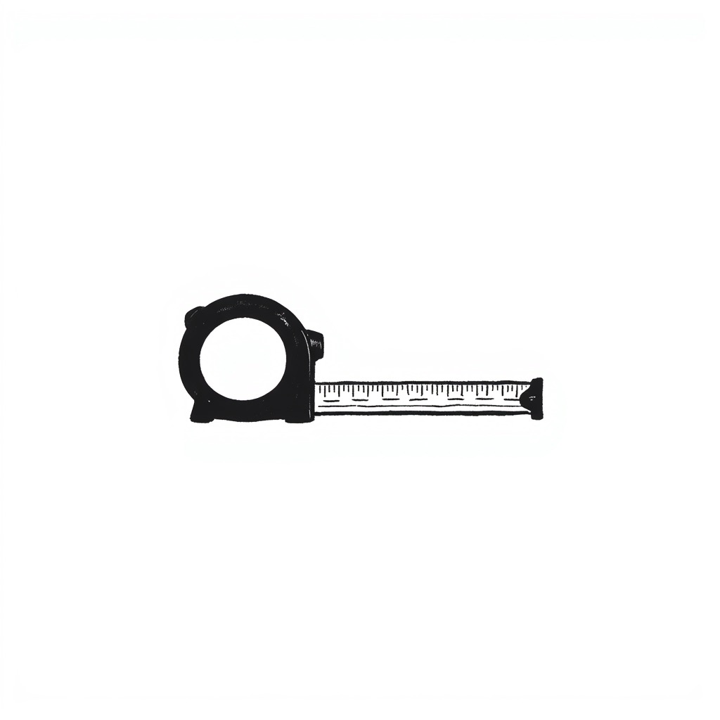 Black and white tape measure illustration