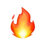 Illustration of a burning fire flame icon.