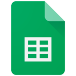 Google Sheets icon, green spreadsheet document.