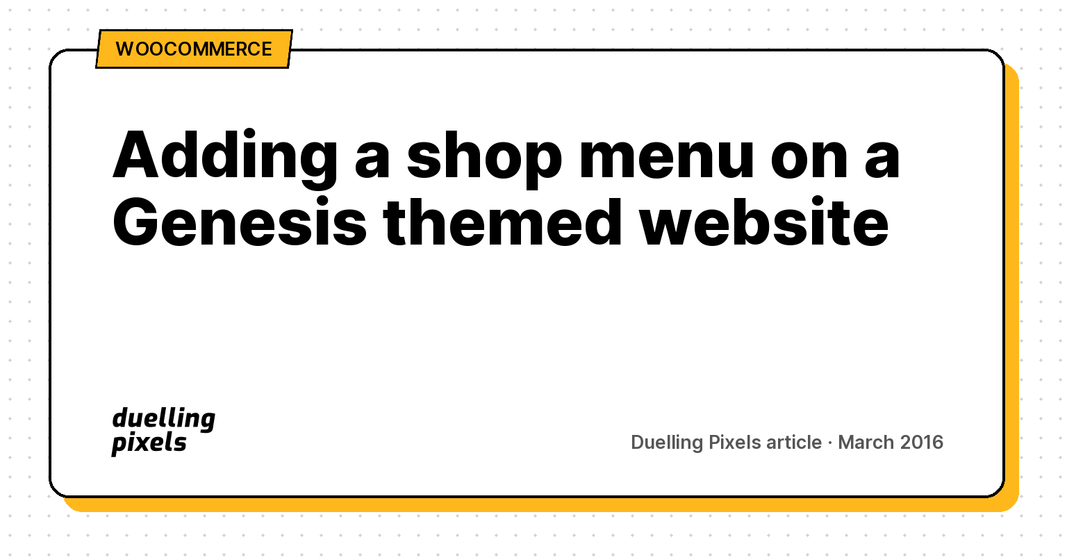Adding a shop menu on a Genesis themed website