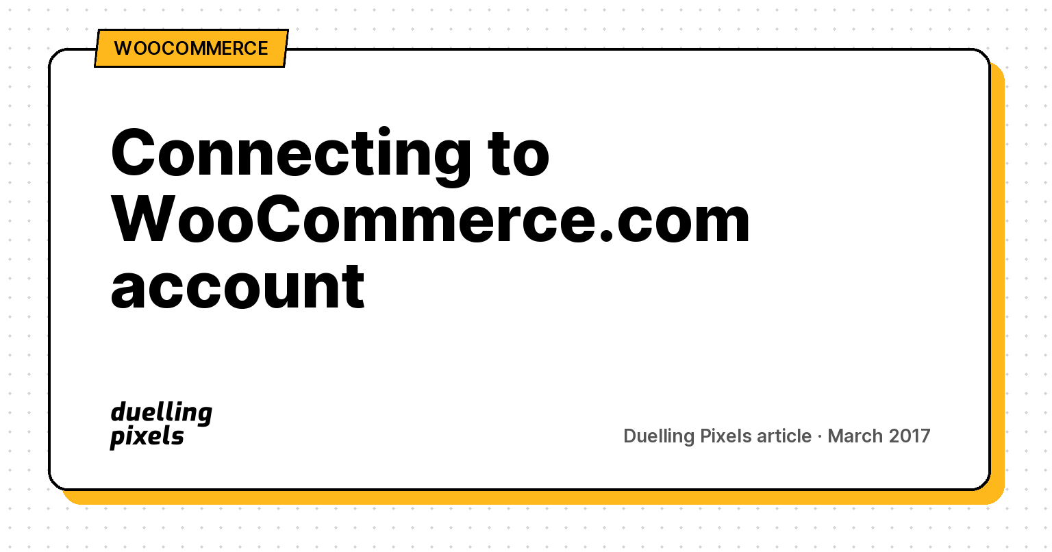 Connecting to WooCommerce.com account