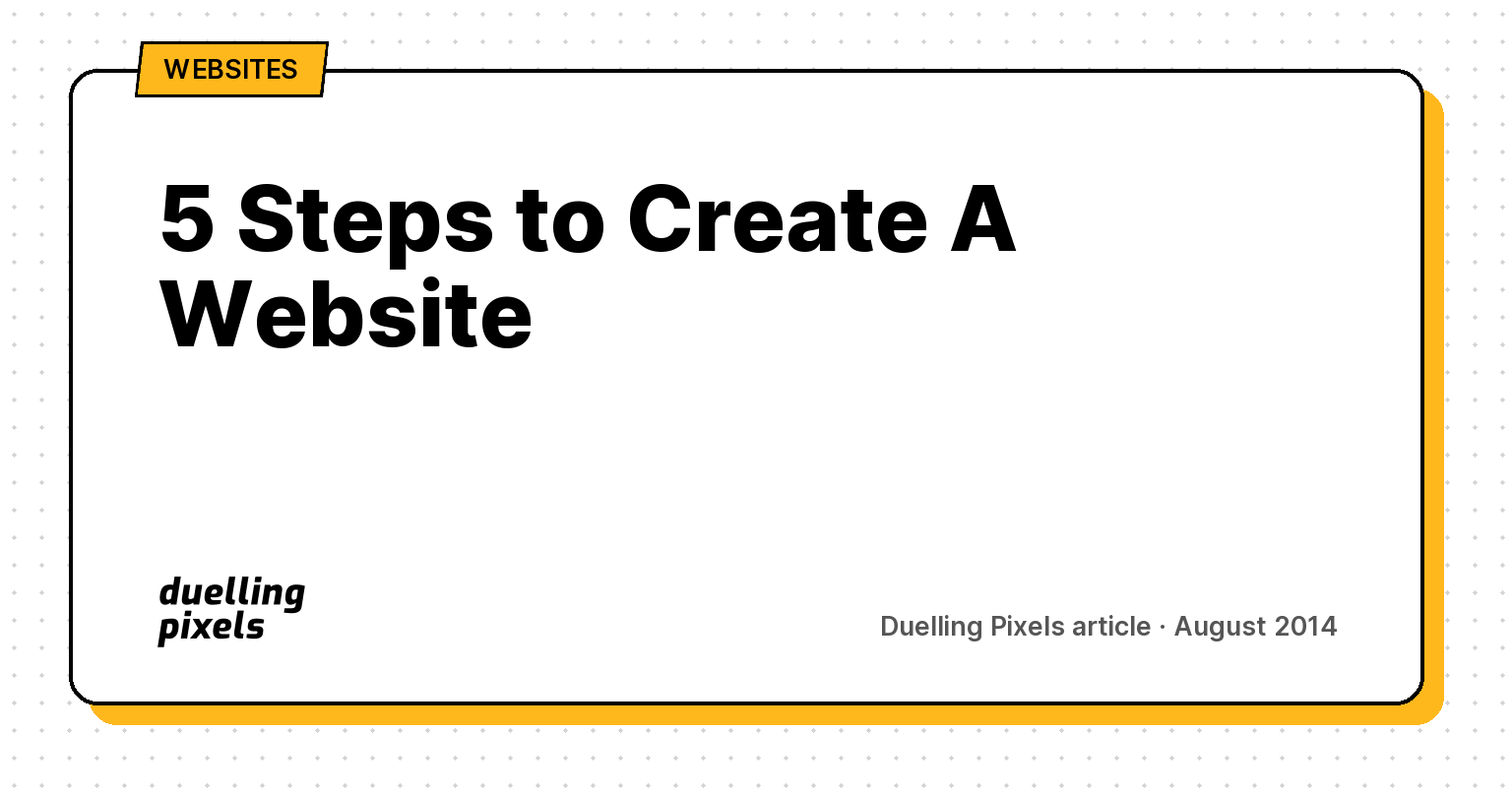 5 Steps to Create A Website